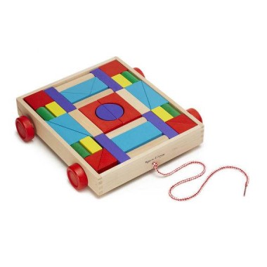Набор деревянных блоков на тележке Melissa & Doug