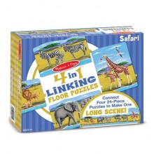 Пазл напольный Сафари 24 элемента 4 в 1 Melissa & Doug