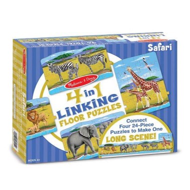 Пазл напольный Сафари 24 элемента 4 в 1 Melissa & Doug