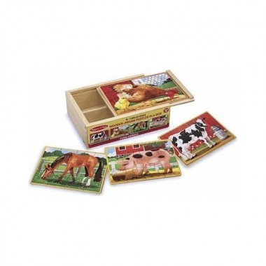 Животные на ферме Набор из 4 пазлов Melissa & Doug