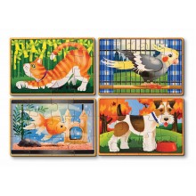 Домашние животные Набор из 4 пазлов Melissa & Doug