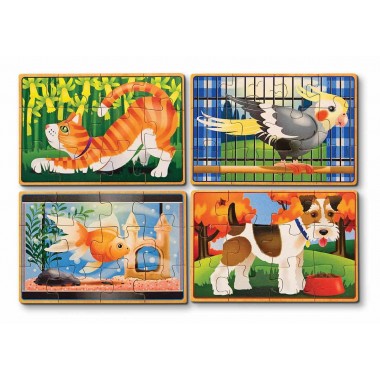 Домашние животные Набор из 4 пазлов Melissa & Doug