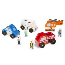 Деревянный аварийный набор Транспорт Melissa & Doug