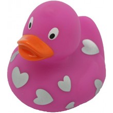 Утка Розовая в белых сердечках резиновая FunnyDucks L1938