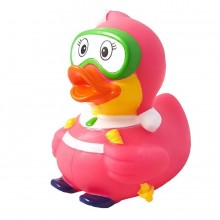 Утка Лыжница розовая FunnyDucks резиновая L1635