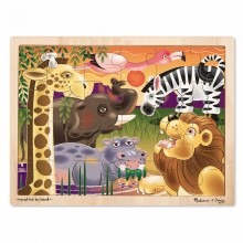 Деревянный пазл в рамке Африканская саванна 24 элемента Melissa & Doug