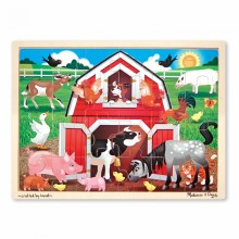Деревянные пазлы в рамке Ферма 24 элемента Melissa & Doug