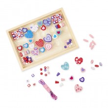 Большой набор деревянных бусин Сердечки Melissa & Doug 120 штук MD14175