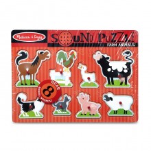 Звуковой пазл Животные на ферме Melissa & Doug 8 элементов MD726