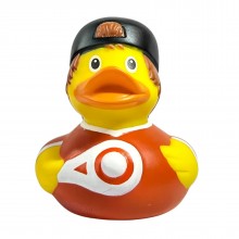 Коллекционная игрушка Утка резиновая Теннисист FunnyDucks Melissa & Doug желтый/красный (1339)