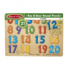 Звуковой английский пазл "Цифры" Melissa&Doug разноцветный (дерево) (MD339)