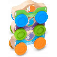 Набор деревянных машинок/пирамидок для малышей Melissa & Doug разноцветный (дерево) (MD40129)