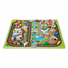 МЕГА-набор "Дорожный коврик / деревянные игрушки" Melissa & Doug разноцветный (текстиль/дерево) (MD5195)