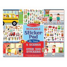 Набор многоразовых виниловых наклеек Мой город Reusable Sticker Pad My Town Melissa & Doug