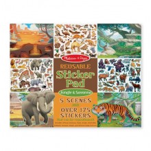 Набор многоразовых наклеек Джунгли и Саванна Reusable Sticker Pad - Jungle & Savanna Melissa & Doug