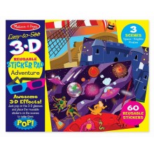 Многоразовые 3-D наклейки с очками Приключения Easy-to-See 3-D Reusable Sticker Pad Adventure Melissa & Doug
