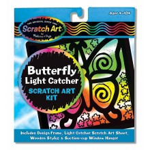 Царапка-витраж Бабочка Scratch Magic Butterfly Light Catcher Fun Kit Melissa & Doug