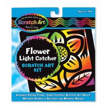 Царапка-витраж Цветок Scratch Magic Flower Light Catcher Fun Kit Melissa & Doug