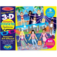 Многоразовые 3-D наклейки с очками "Мода" Melissa & Doug  (MD9374)