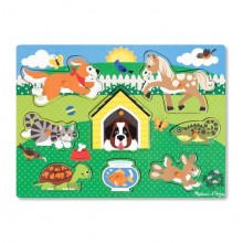 Деревянная рамка-вкладыш Домашние животные Pets Peg Puzzle Melissa & Doug Деревянная рамка-вкладыш Домашние животные Pets Peg Puzzle Melissa & Doug