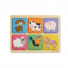 Деревянные пазлы в футляре Natural Play Wooden Puzzle: Farm Friends Друзья фермы Melissa & Doug MD31363